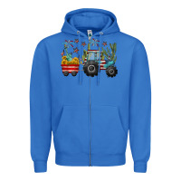 True Royal 4th of july tractor Zipper Hoodie - CowGirlArtShop