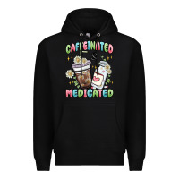 Black caffeinated and medicated Premium Hoodie - MaliasSmallBusiness