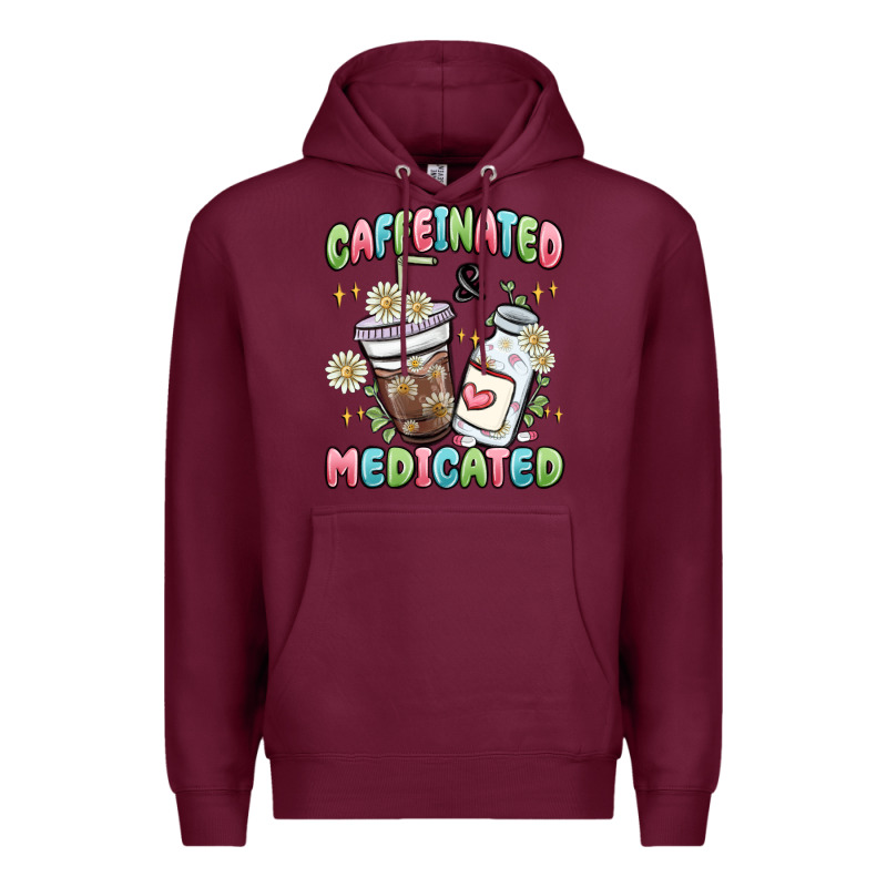 Caffeinated And Medicated Premium Hoodie by MaliasSmallBusiness | Teevron