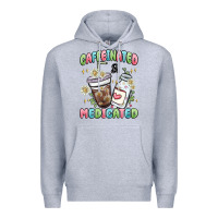 Heather Grey caffeinated and medicated Premium Hoodie - MaliasSmallBusiness
