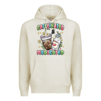 Oatmeal Heather caffeinated and medicated Premium Hoodie - MaliasSmallBusiness