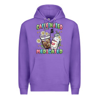 Purple caffeinated and medicated Premium Hoodie - MaliasSmallBusiness
