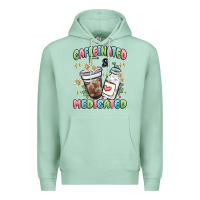 Seafoam caffeinated and medicated Premium Hoodie - MaliasSmallBusiness
