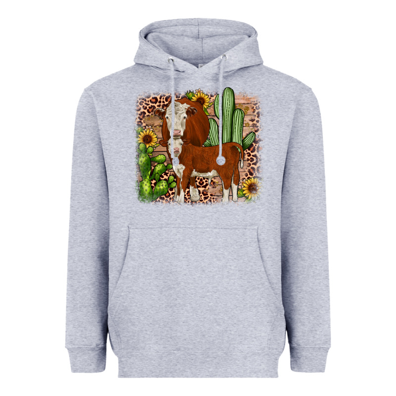 Hereford Cactus Sunflower Heavyweight Hoodie by JahusDesignShop | Teevron