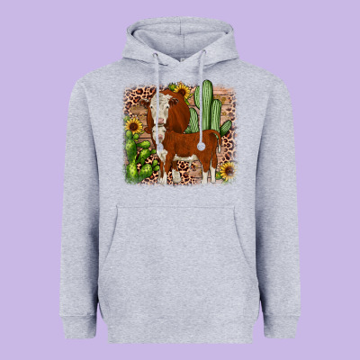 Hereford Cactus Sunflower Heavyweight Hoodie Designed By Jahusdesignshop