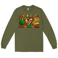 Army Green peace love tacos Long Sleeve Tee - Zillion Design Studio