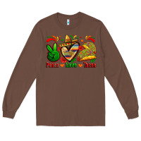 Chestnut peace love tacos Long Sleeve Tee - Zillion Design Studio