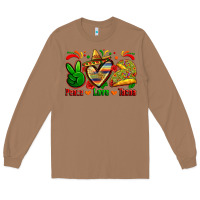 Toasted Coconut peace love tacos Long Sleeve Tee - Zillion Design Studio