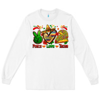 White peace love tacos Long Sleeve Tee - Zillion Design Studio