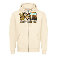 Sandshell peace love bus Zipper Hoodie - CowhideDigitalArt