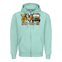 Seafoam peace love bus Zipper Hoodie - CowhideDigitalArt