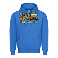 True Royal peace love bus Zipper Hoodie - CowhideDigitalArt