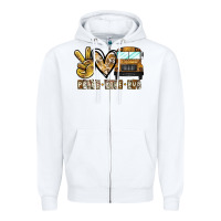 White peace love bus Zipper Hoodie - CowhideDigitalArt