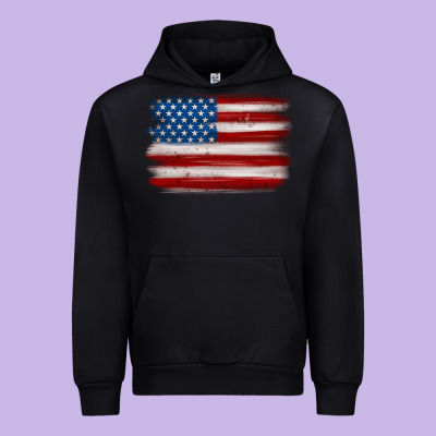 American Flag Distressed Background Urban Hoodie Designed By Maliassmallbusiness