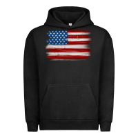 Pigment Black american flag distressed background Urban Hoodie - MaliasSmallBusiness