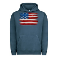 Pigment Midnight Navy american flag distressed background Urban Hoodie - MaliasSmallBusiness