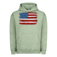 Pigment Oil Green american flag distressed background Urban Hoodie - MaliasSmallBusiness