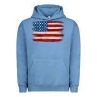 Pigment Pebble Blue american flag distressed background Urban Hoodie - MaliasSmallBusiness