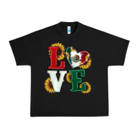 Black Mexican Flag With Sunflowers Love Urban Heavy Tee - RanaPortraitStore