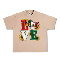 Burro Mexican Flag With Sunflowers Love Urban Heavy Tee - RanaPortraitStore
