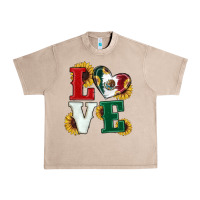 French Oak Mexican Flag With Sunflowers Love Urban Heavy Tee - RanaPortraitStore