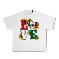 Lunar Rock Mexican Flag With Sunflowers Love Urban Heavy Tee - RanaPortraitStore