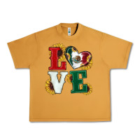Peanut Butter Mexican Flag With Sunflowers Love Urban Heavy Tee - RanaPortraitStore