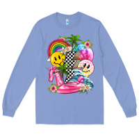 Colony Blue summer smile face and beach vibes with rainbow tbw Long Sleeve Tee - texasbilliewilder