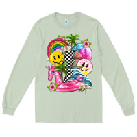 Matcha summer smile face and beach vibes with rainbow tbw Long Sleeve Tee - texasbilliewilder