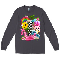 Summer Smile Face And Beach Vibes With Rainbow Tbw Long Sleeve Tee | Teevron