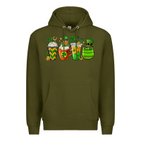 Army Green st. patricks day coffee cups Premium Hoodie - MaliasSmallBusiness