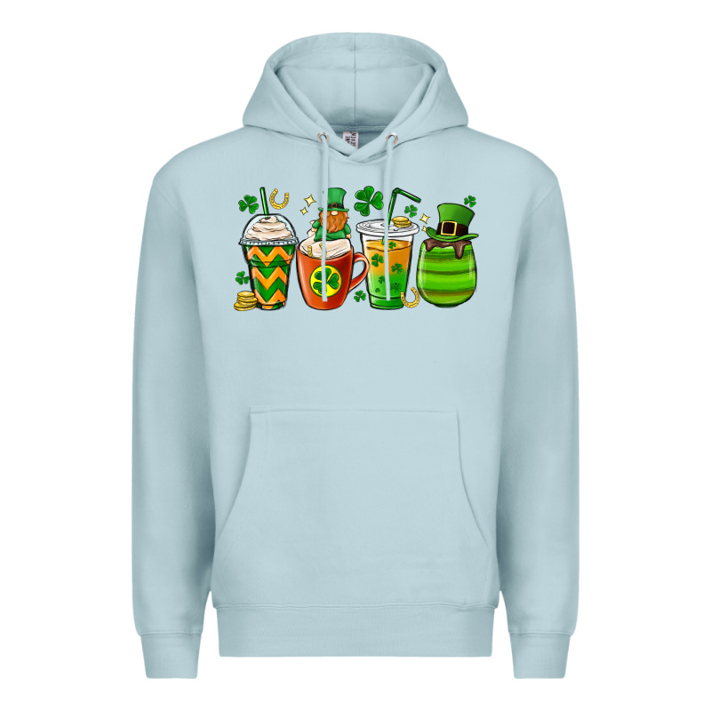 St. Patricks Day Coffee Cups Premium Hoodie by MaliasSmallBusiness | Teevron