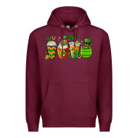 Burgundy st. patricks day coffee cups Premium Hoodie - MaliasSmallBusiness