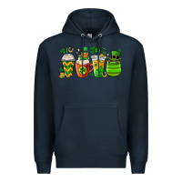 Navy st. patricks day coffee cups Premium Hoodie - MaliasSmallBusiness