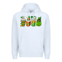 White st. patricks day coffee cups Premium Hoodie - MaliasSmallBusiness