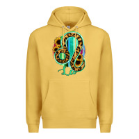 Antique Gold Leo Zodiac Sign Sunflower Leopard Serape Premium Hoodie - RanaPortraitStore