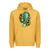 Mustard Leo Zodiac Sign Sunflower Leopard Serape Premium Hoodie - RanaPortraitStore