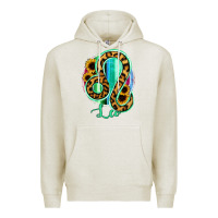 Oatmeal Heather Leo Zodiac Sign Sunflower Leopard Serape Premium Hoodie - RanaPortraitStore