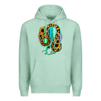 Seafoam Leo Zodiac Sign Sunflower Leopard Serape Premium Hoodie - RanaPortraitStore