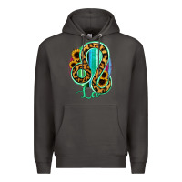 Smoke Leo Zodiac Sign Sunflower Leopard Serape Premium Hoodie - RanaPortraitStore