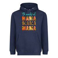 Navy Thankful mama mama mama Heavyweight Hoodie - Artiststas