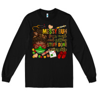 Black messy bun face mask & getting stuff done  #nurselife Long Sleeve Tee - Zillion Design Studio