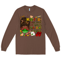 Chestnut messy bun face mask & getting stuff done  #nurselife Long Sleeve Tee - Zillion Design Studio