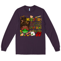 Plum messy bun face mask & getting stuff done  #nurselife Long Sleeve Tee - Zillion Design Studio