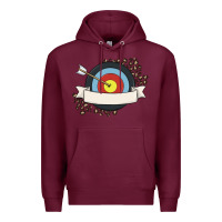 Burgundy custom name archery Premium Hoodie - MaliasSmallBusiness