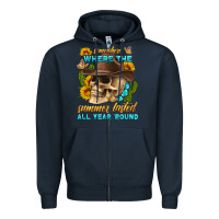 Navy somewhere where the summer lasted all year 'round Zipper Hoodie - HRA Design Shop