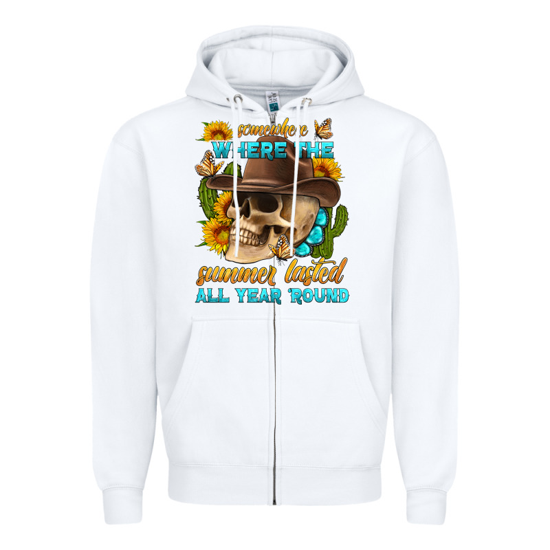 Somewhere Where The Summer Lasted All Year 'round Zipper Hoodie by HRA Design Shop | Teevron