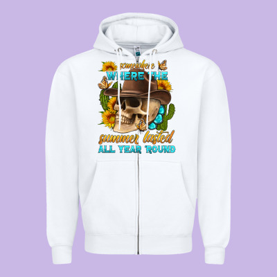 Somewhere Where The Summer Lasted All Year 'round Zipper Hoodie Designed By Hra Design Shop