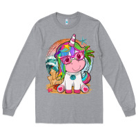 Heather Grey summer unicorn tbw Long Sleeve Tee - texasbilliewilder