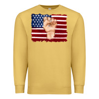 Antique Gold american flag with hand Premium Sweatshirt - Artiststas